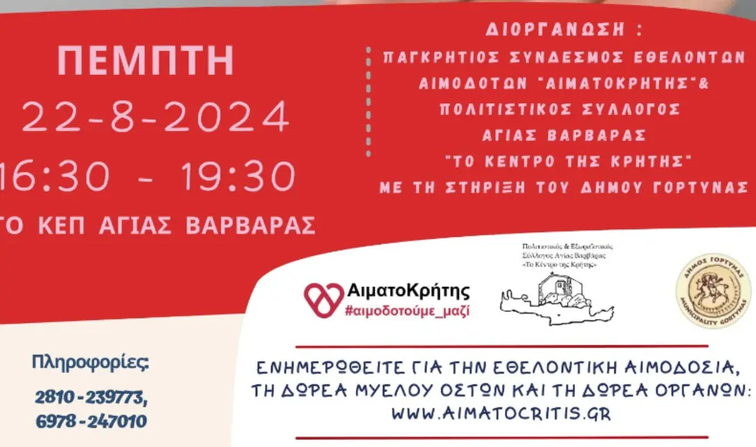 Αιμοδοσία Αγία Βαρβάρα