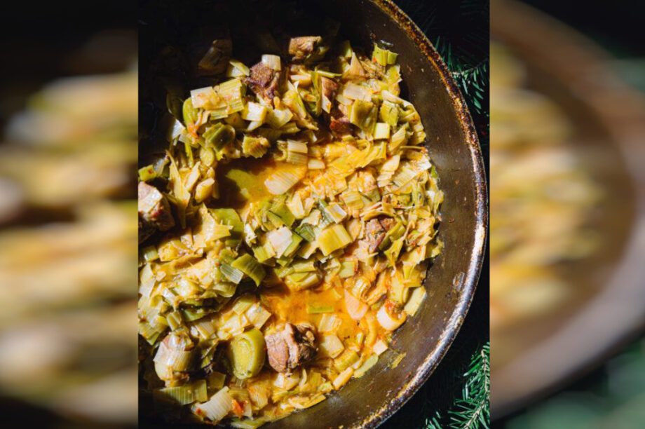 χοιρινη πρασοτηγανια