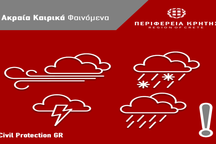 καιρικα φαινομενα περιφερεια κρητης