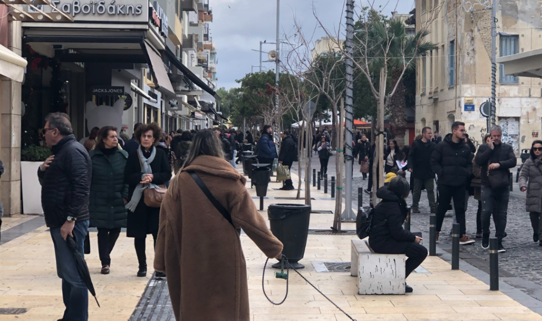 αγορά κέντρο ηράκλειο κίνηση κόσμος χειμώνας