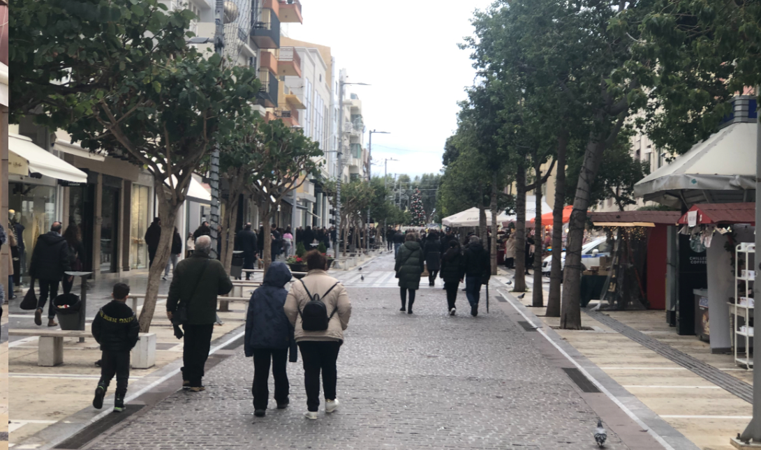 αγορά κέντρο ηράκλειο κίνηση κόσμος χειμώνας