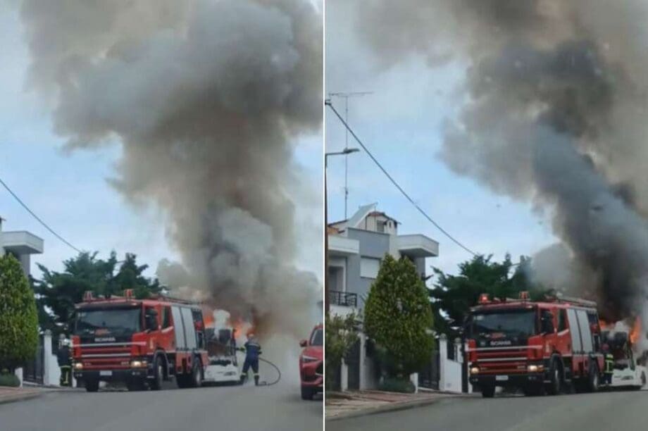 φωτιά λεωφορείο Θεσσαλονίκη