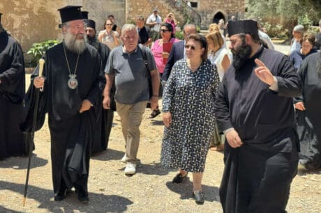 Στην Ιερά Μονή Αρκαδίου η Λίνα Μενδώνη (φωτογραφίες)
