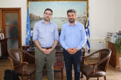 Τον Δήμαρχο Χανίων, Παναγιώτη Σημανδηράκη επισκέφθηκε ο βουλευτής της Νέας Αριστεράς, Νάσος Ηλιόπουλος (Φώτο)