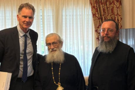 Ο Νίκος Παπανδρέου συναντήθηκε με τον Αρχιεπίσκοπο Σινά, Δαμιανό